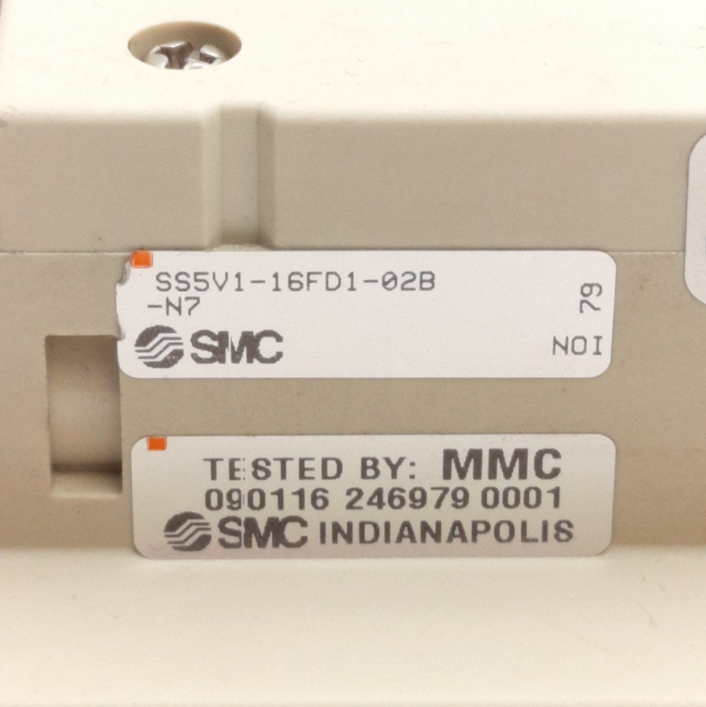 Used SMC SS5V1-16FD1-02B-N7 Cassette Base Manifold 2-Stations, 25-Pin D-Sub Connector