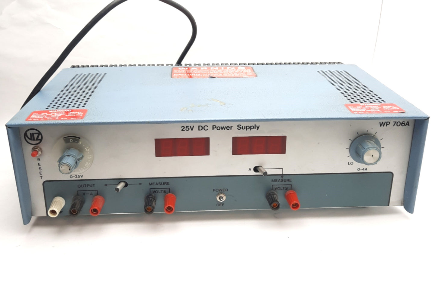 Used VIZ KAPPA WP-706A Adjustable Power Supply 0-25V DC 4A Output, 120V Supply