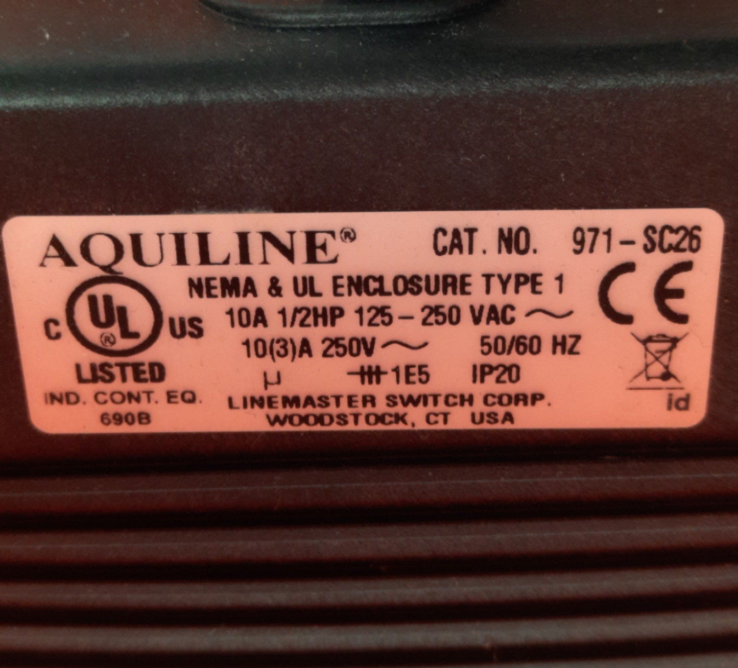 Used Aquiline 522-D34 / 971-SC26 Foot Pedal With Guard 125-250V AC 10A, N.O. SPDT