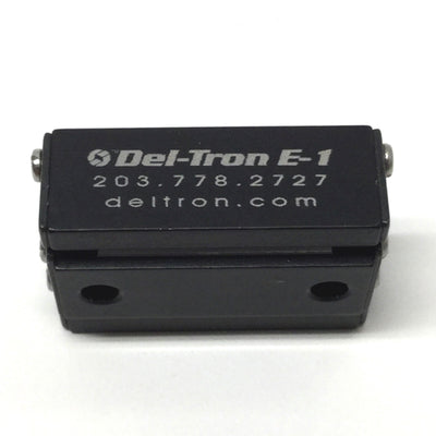 Used Del-Tron E-1 Ball Bearing Linear Slide, 0.5" Travel Stroke, 8lbf, Black Anodize