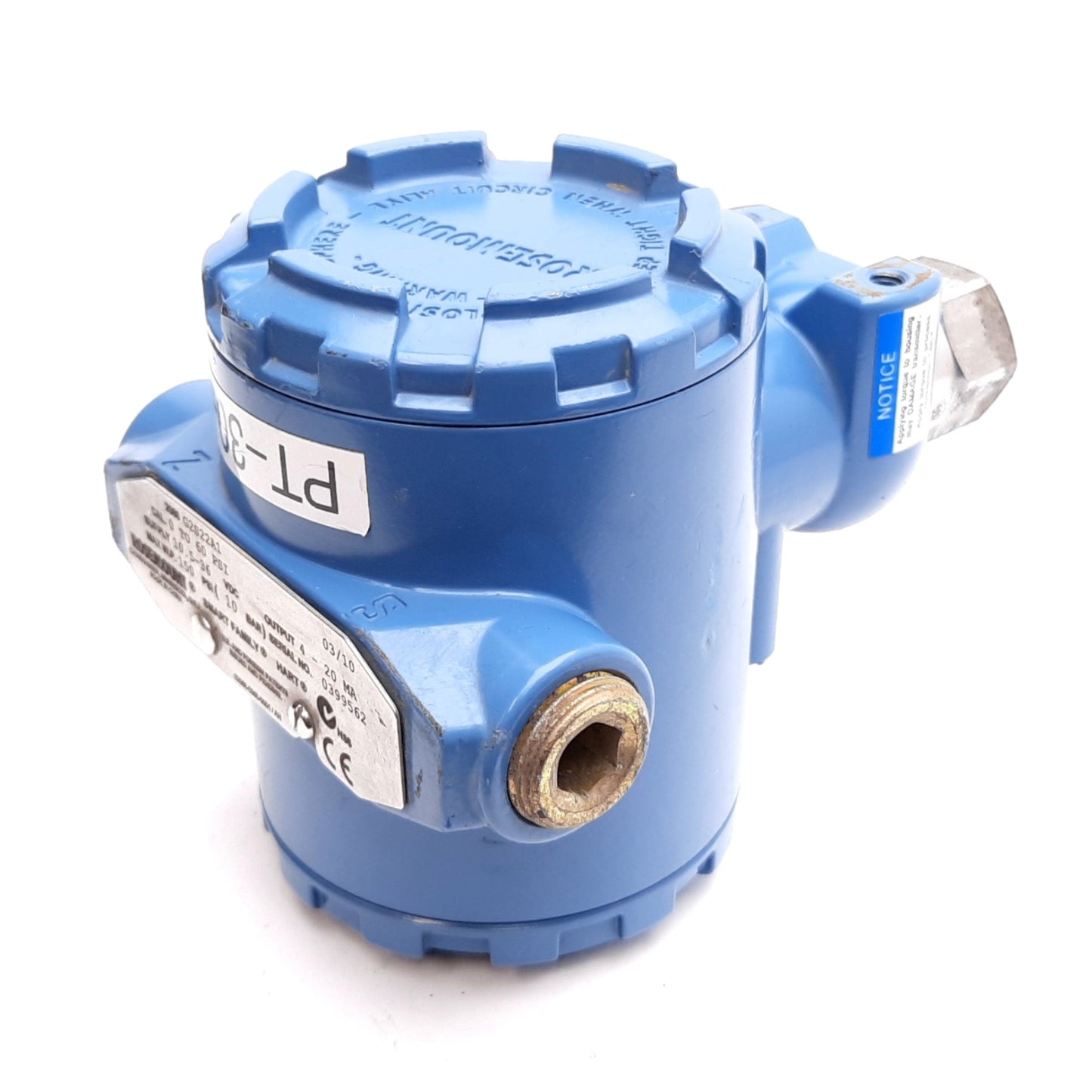 Used Rosemount G2S22A1 Pressure Transmitter, 0-60psi to 4-20mA, 1/2" NPT, 10.5-36VDC