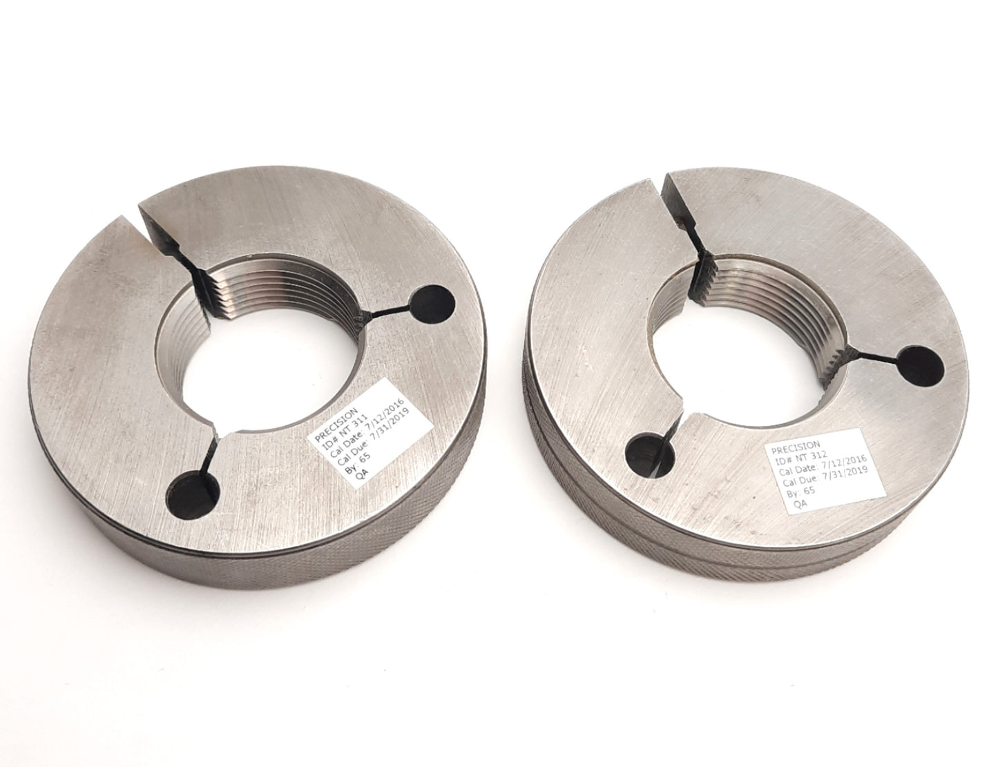 Used Gage Assembly Co 1-11/16-10 BUTT-2A Go & No Go Rings, GOPD 1.6222, NOGOPD 1.6142