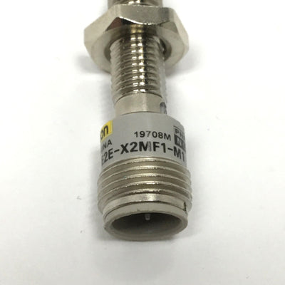 Used Omron E2E-X2MF1-M1 Inductive Proximity Sensor Switch 2mm Range, PNP NO, 12-24VDC
