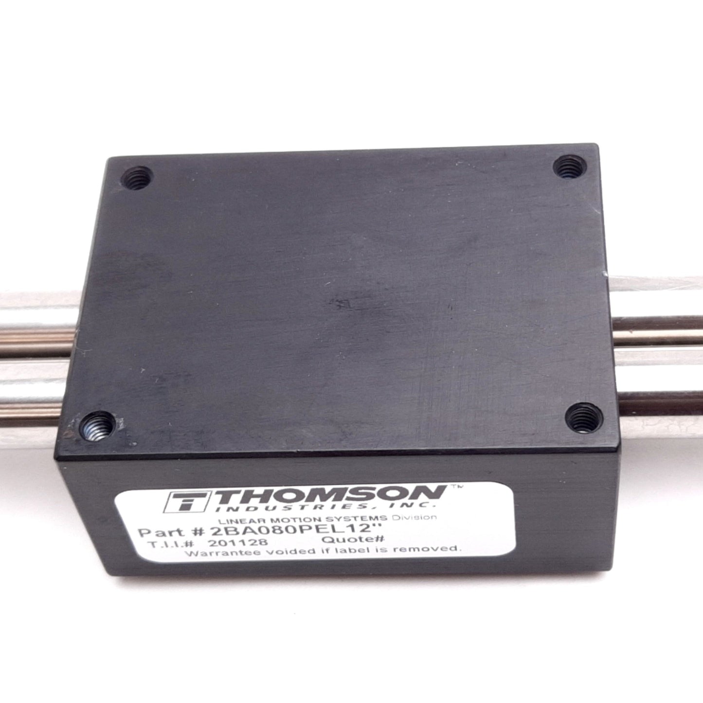 New Thomson 2BA080PEL12 Linear Guide, Twin Shaft, Travel: 8", Load: 50 lbs Max