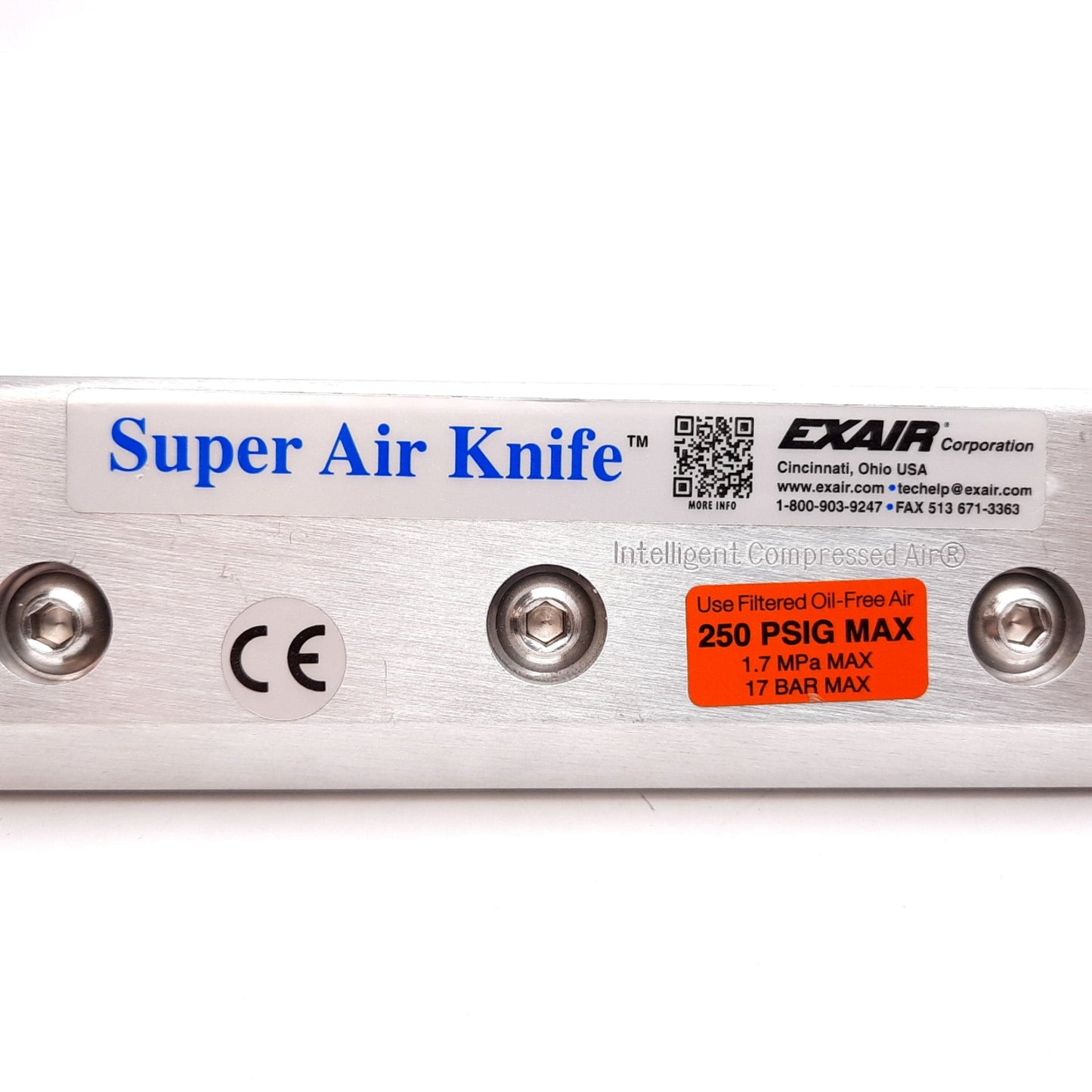 New Exair 110006 Super Air Knife, Length: 6", Ports: 1/4" NPT, Aluminum, 250psi Max