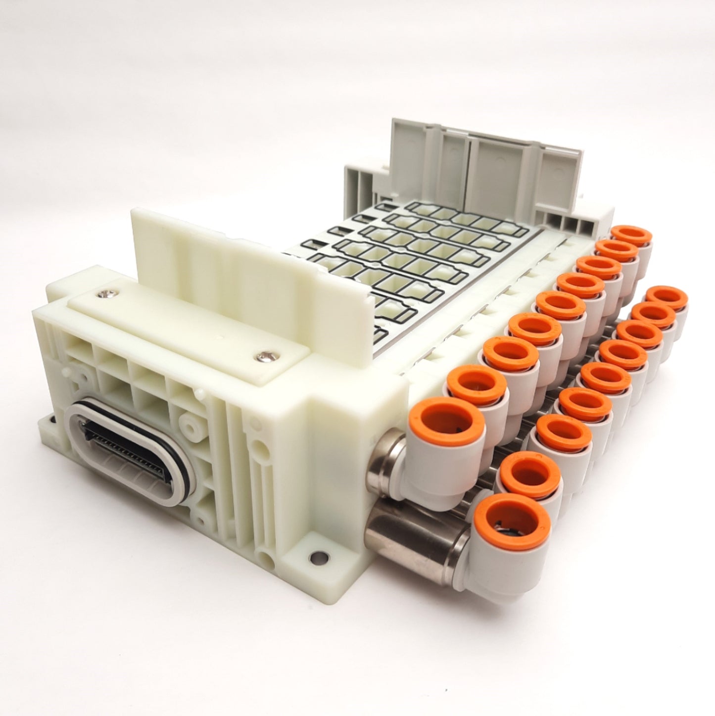 Used SMC SS5Y3-10S0-08D-N7 Pneumatic Manifold, 8 Stations, 1/2" P2C, 1.0MPa