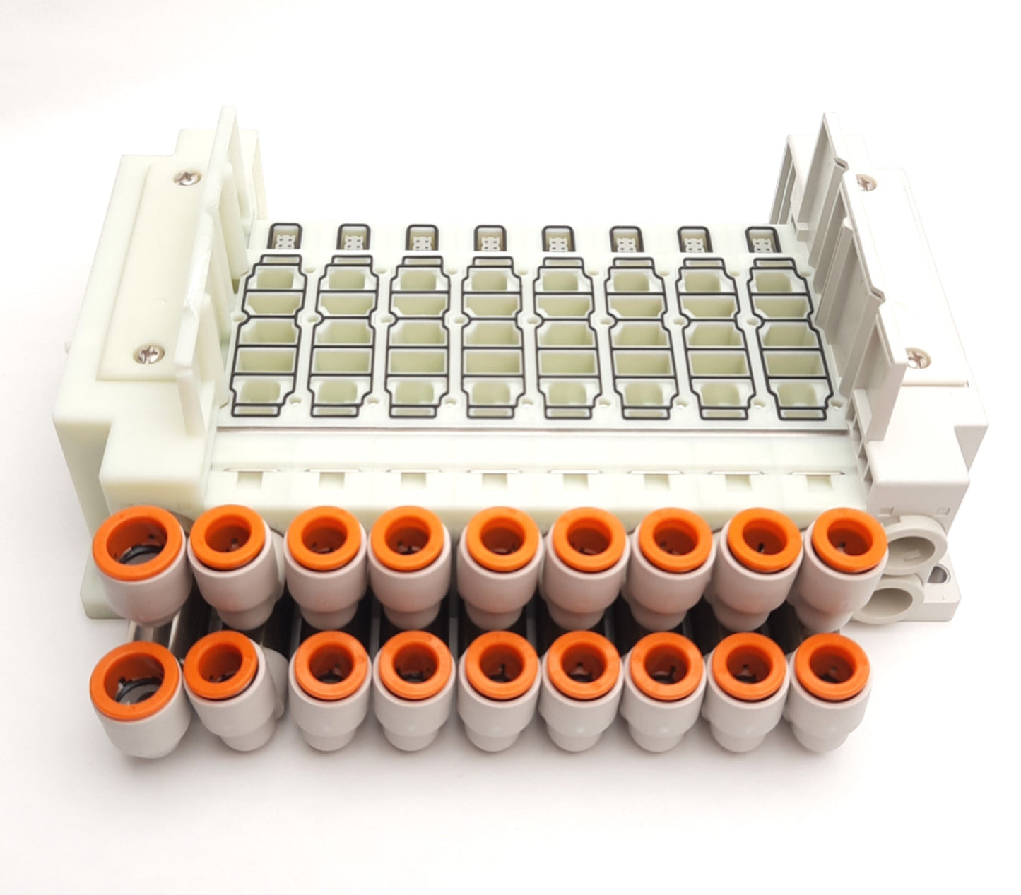 Used SMC SS5Y3-10S0-08D-N7 Pneumatic Manifold, 8 Stations, 1/2" P2C, 1.0MPa