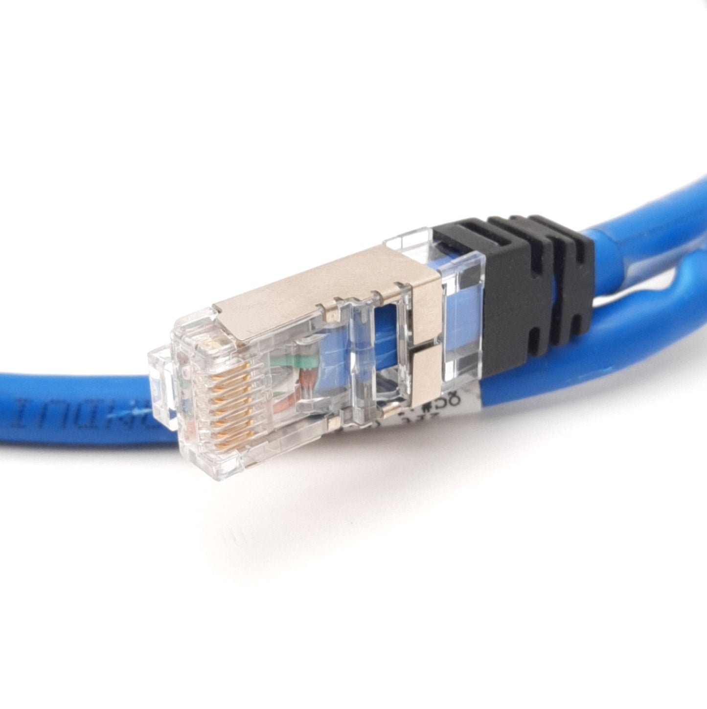 Used Panduit STP6X2BU Ethernet / Networking Copper Patch Cord, Cat 6A, 2Ft Length