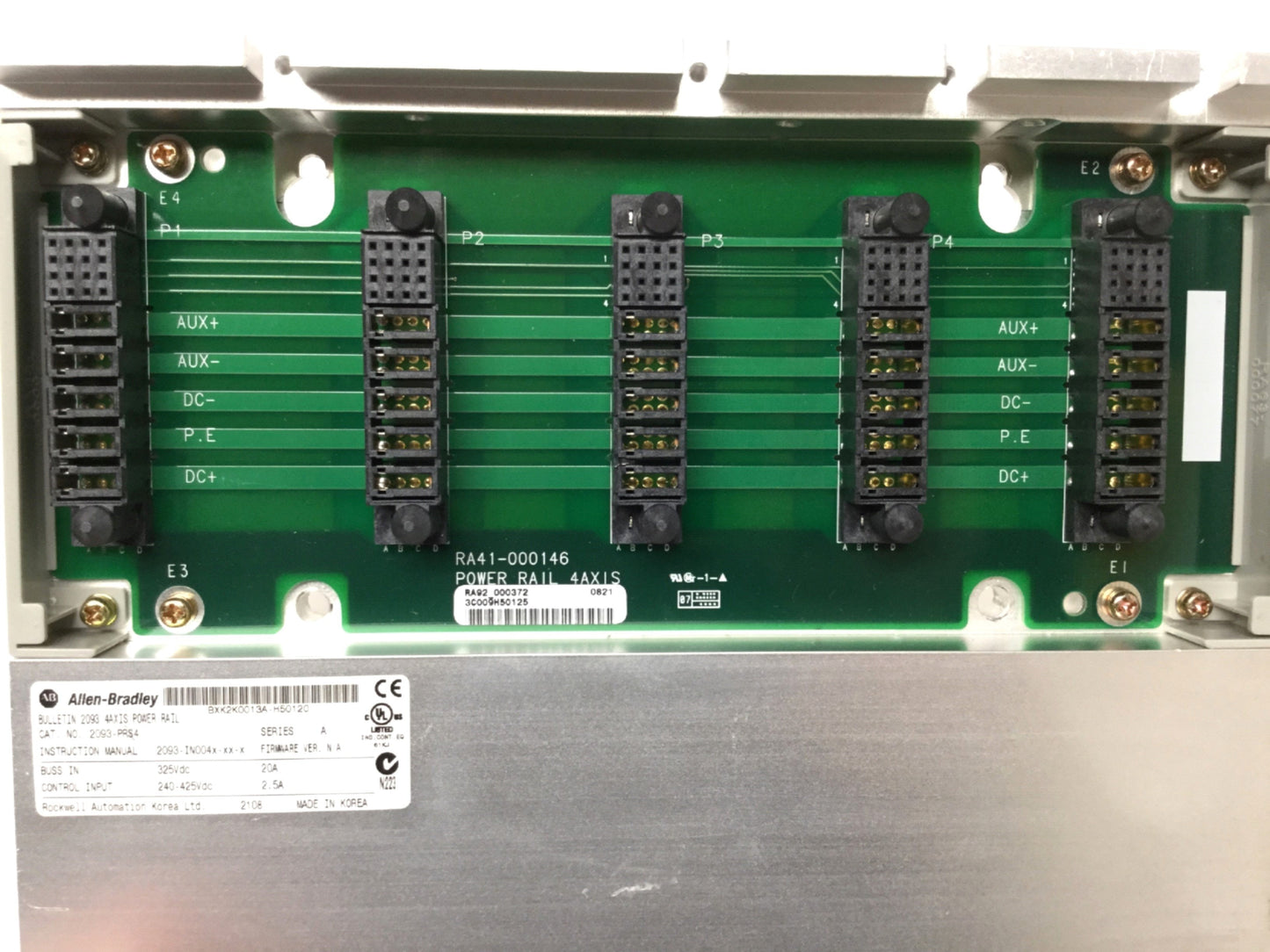 Used Allen Bradley 2093-PRS4 Kinetix 4-Axis Backplane Power Rail 325VDC 20A Buss