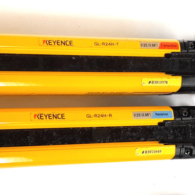 Used Keyence GL-R24H-T GL-R24H-R Safety Light Curtain, 24VDC, 460mm x 0.2-15m