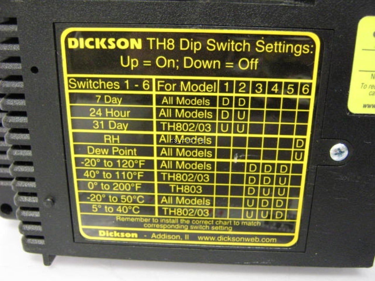 Used Dickson TH800 Chart Recorder Battery Operated 8" Chart (203mm) Needs Calibration