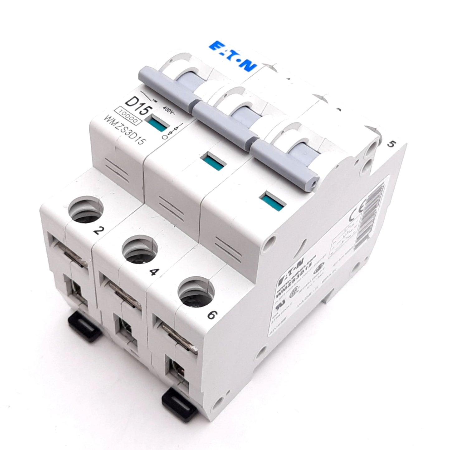 Used Eaton WMZS3D15 Circuit Breaker, 3-Pole, D-Curve, Rating: 15A 277/480VAC