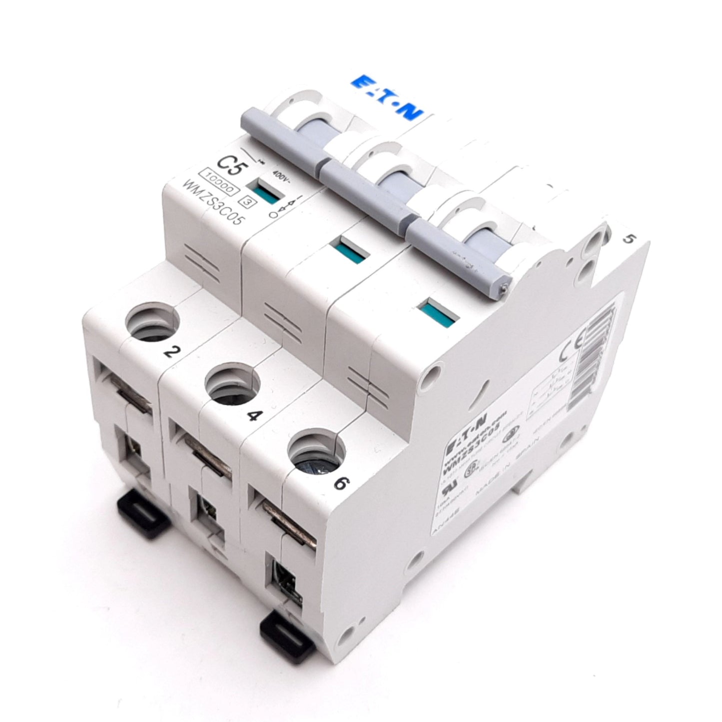 Used Eaton WMZS3C05 Circuit Breaker, 3-Pole, C-Curve, Rating: 5A 277/480VAC