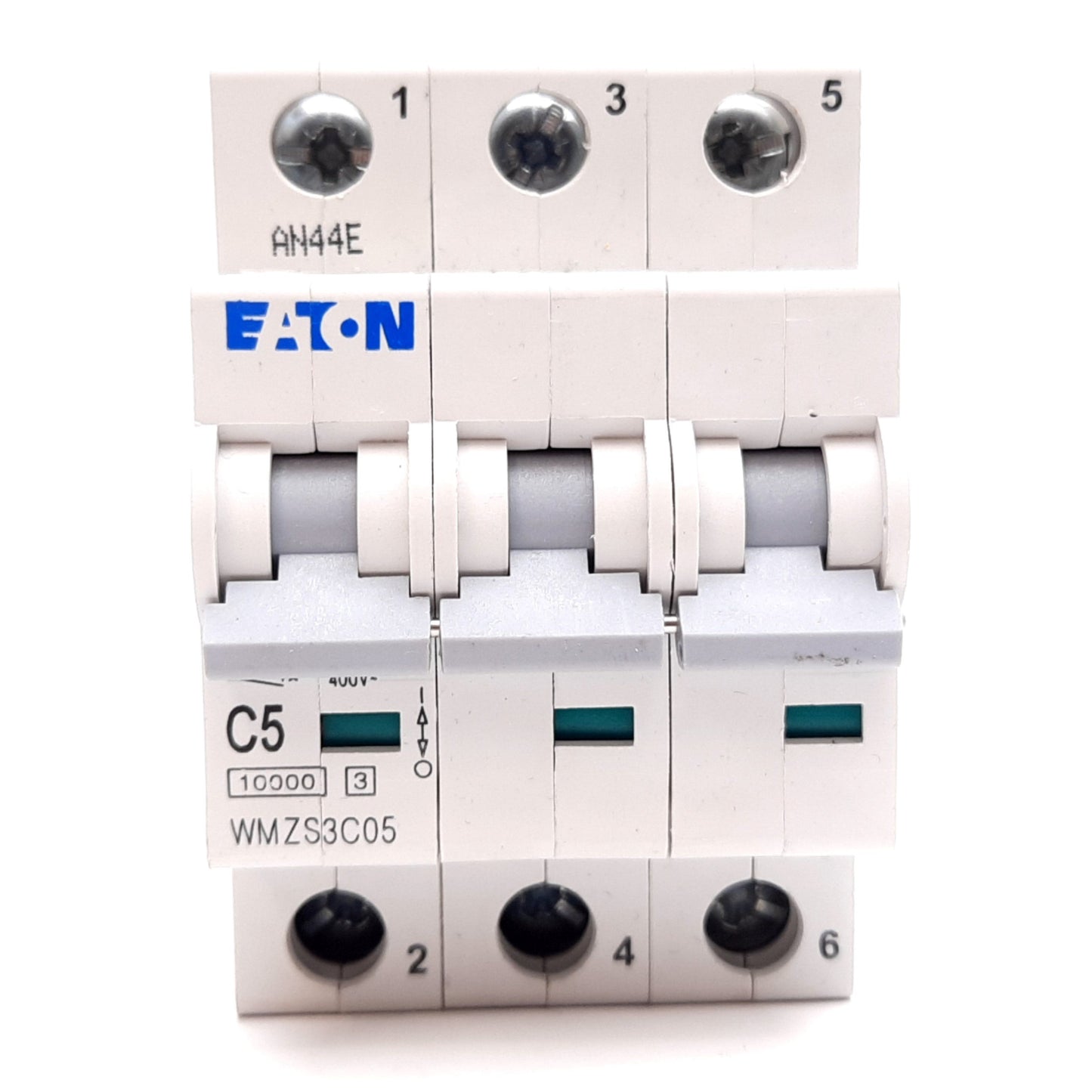 Used Eaton WMZS3C05 Circuit Breaker, 3-Pole, C-Curve, Rating: 5A 277/480VAC