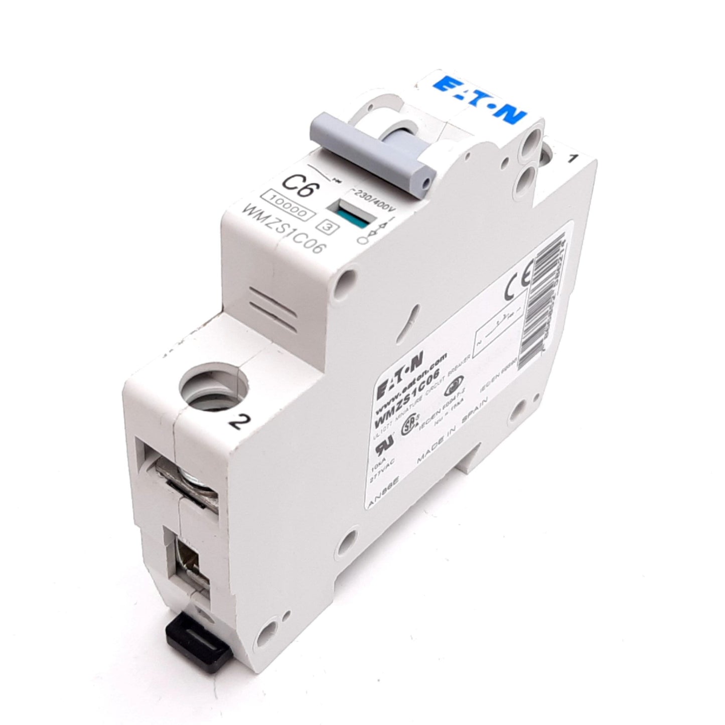 Used Eaton WMZS1C06 Circuit Breaker, 1-Pole, C-Curve, Rating: 6A 230/400VAC