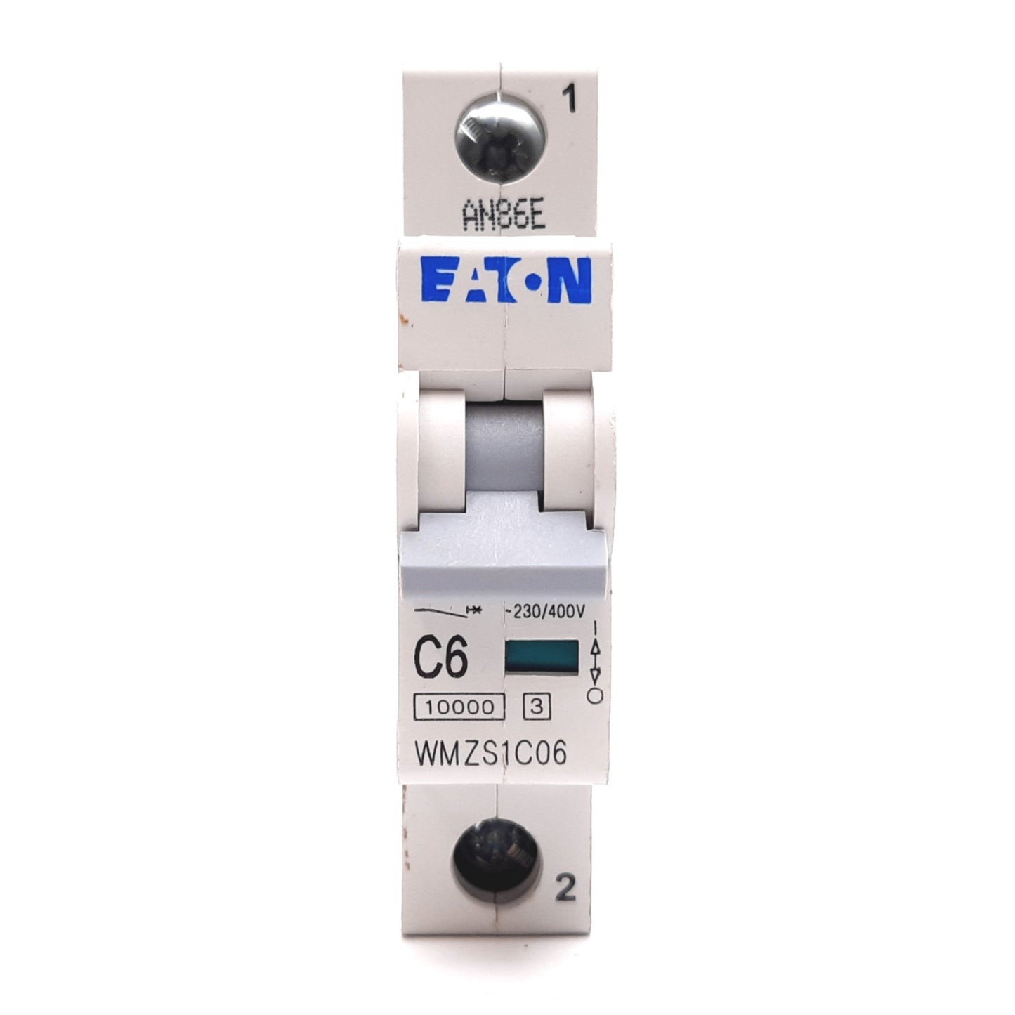 Used Eaton WMZS1C06 Circuit Breaker, 1-Pole, C-Curve, Rating: 6A 230/400VAC