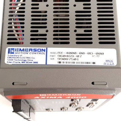 Used Emerson AX-4000-00-0D-000 Servo Drive Controller, 4-Axis, 96-264VAC 50/60Hz