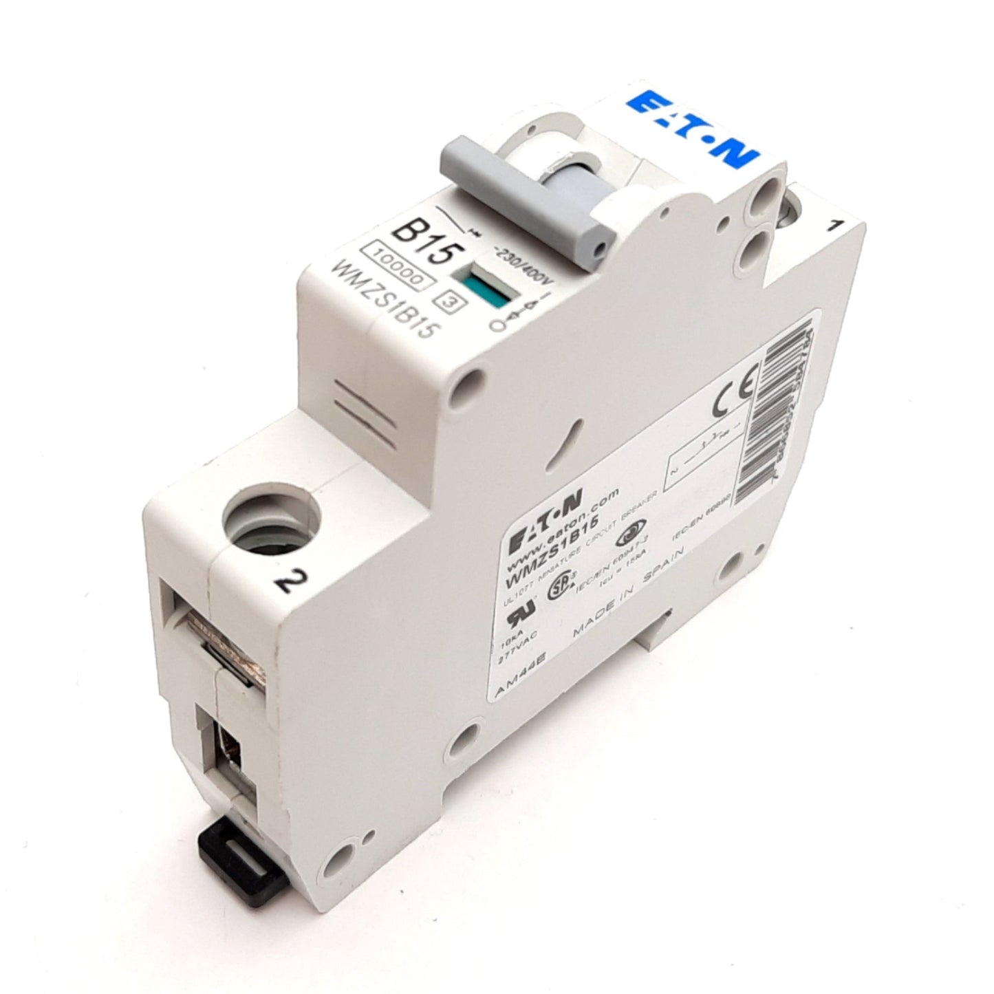 Used Eaton WMZS1B15 Circuit Breaker, 1-Pole, B-Curve, Rating: 15A 230/400VAC