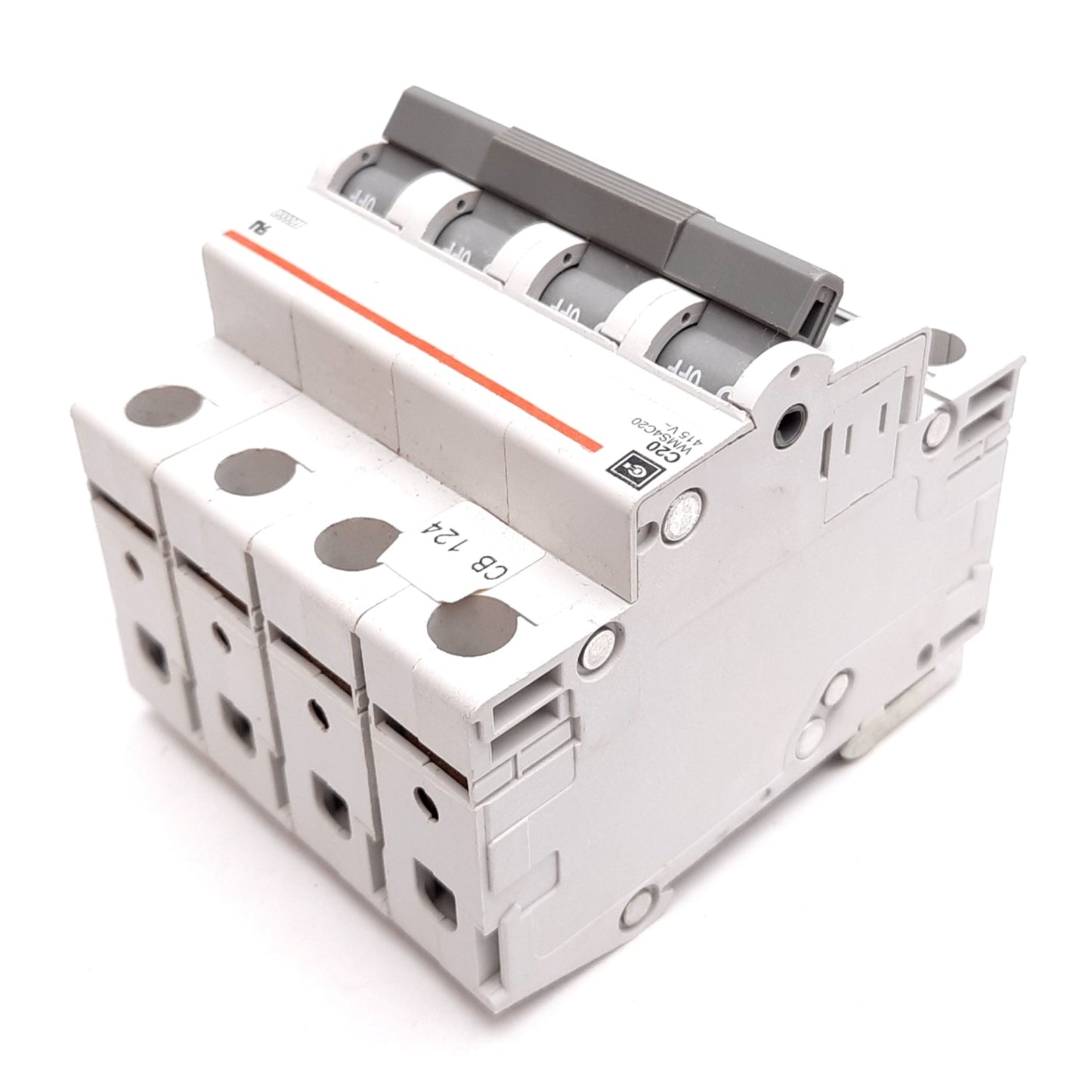 Used Cutler Hammer WMS4C20 Circuit Breaker, 4-Pole, C-Curve, Rating: 20A 415VAC
