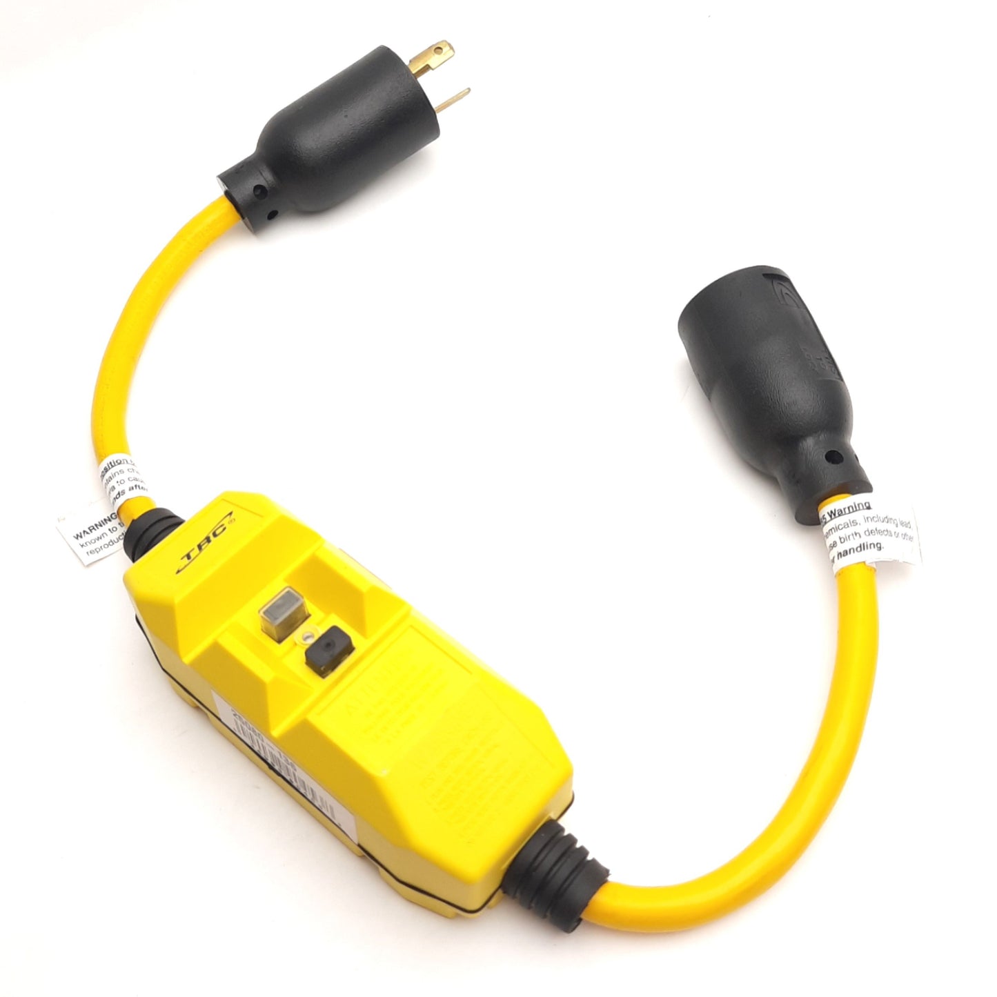 Used TRC 25080-136 Manual Reset GFCI Inline Cord, 2 Feet, L5-20 Male to Female