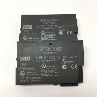 Used Lot of 2 Siemens 6ES7 132-4BD02-0AA0 Simatic S7 Digital Output Module 24VDC, 4CH