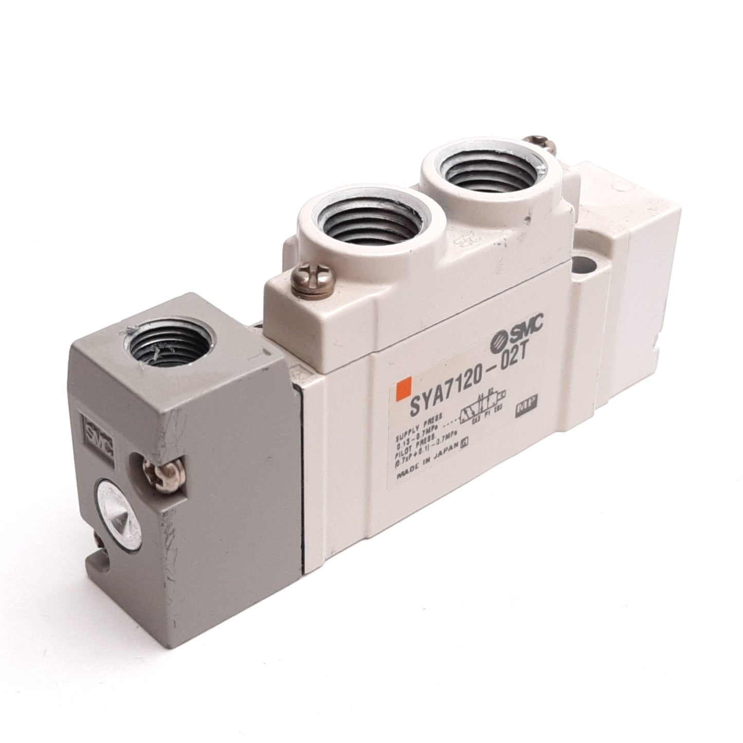 Used SMC SYA7120-02T Air Operated Valve, 2-Position 5-Port, 1/4 and 1/8 NPT Ports