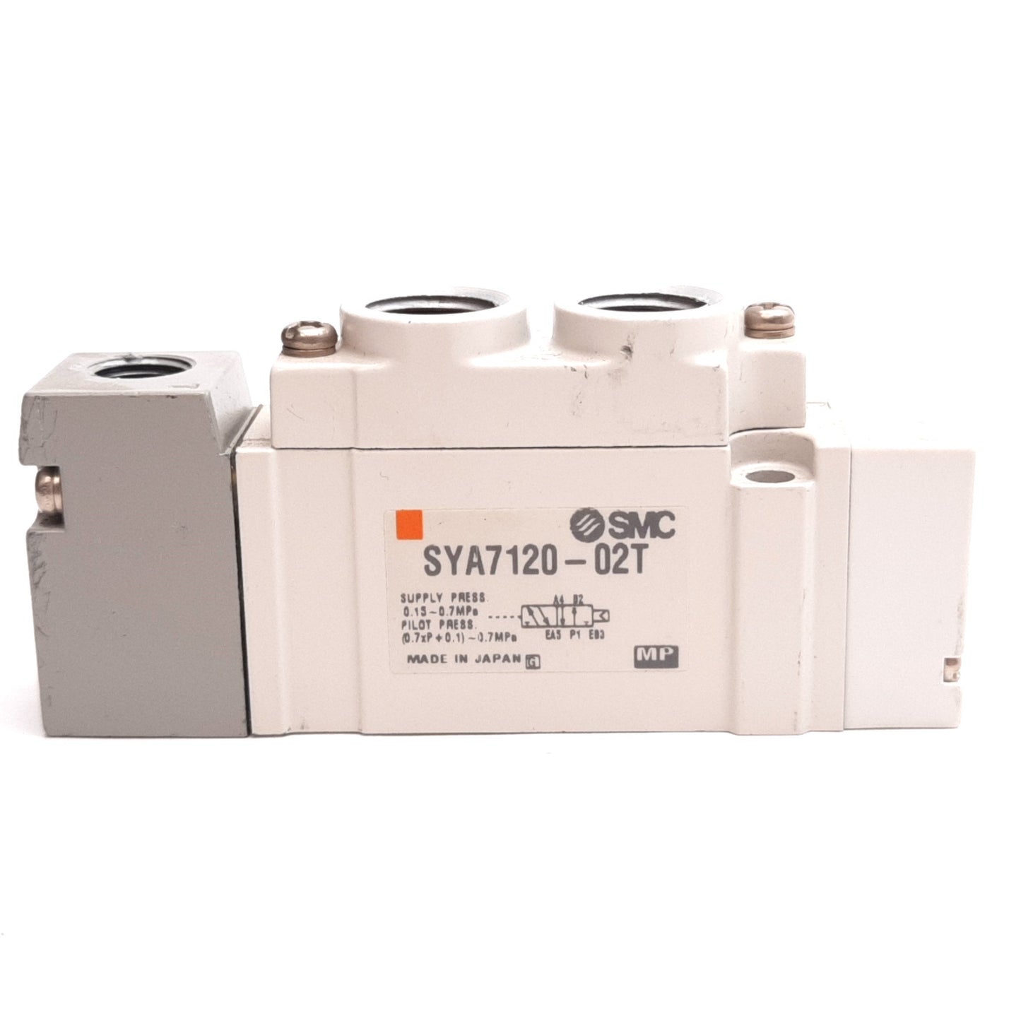 Used SMC SYA7120-02T Air Operated Valve, 2-Position 5-Port, 1/4 and 1/8 NPT Ports