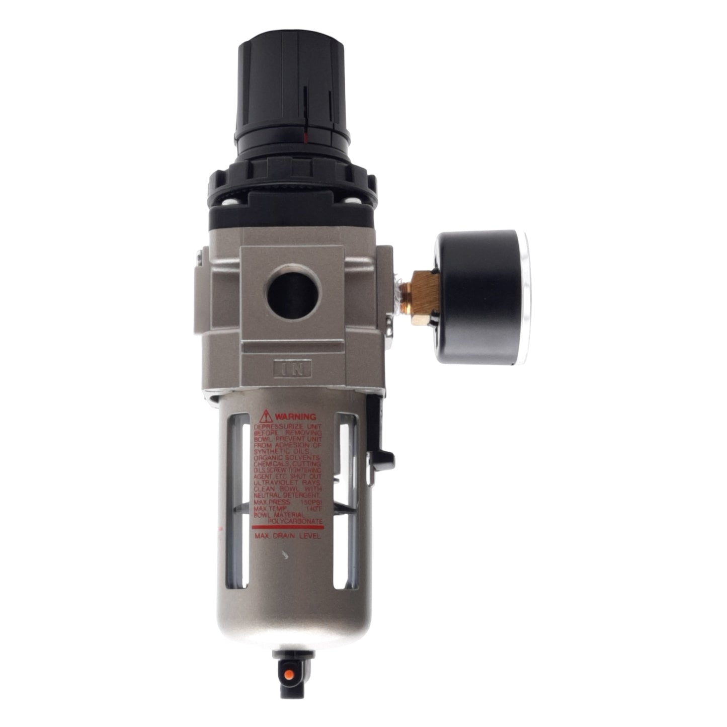 Used SMC AW30-N03-Z Pneumatic Filter Regulator, Set: 7-125psi, 3/8" NPT, 160psi Gauge