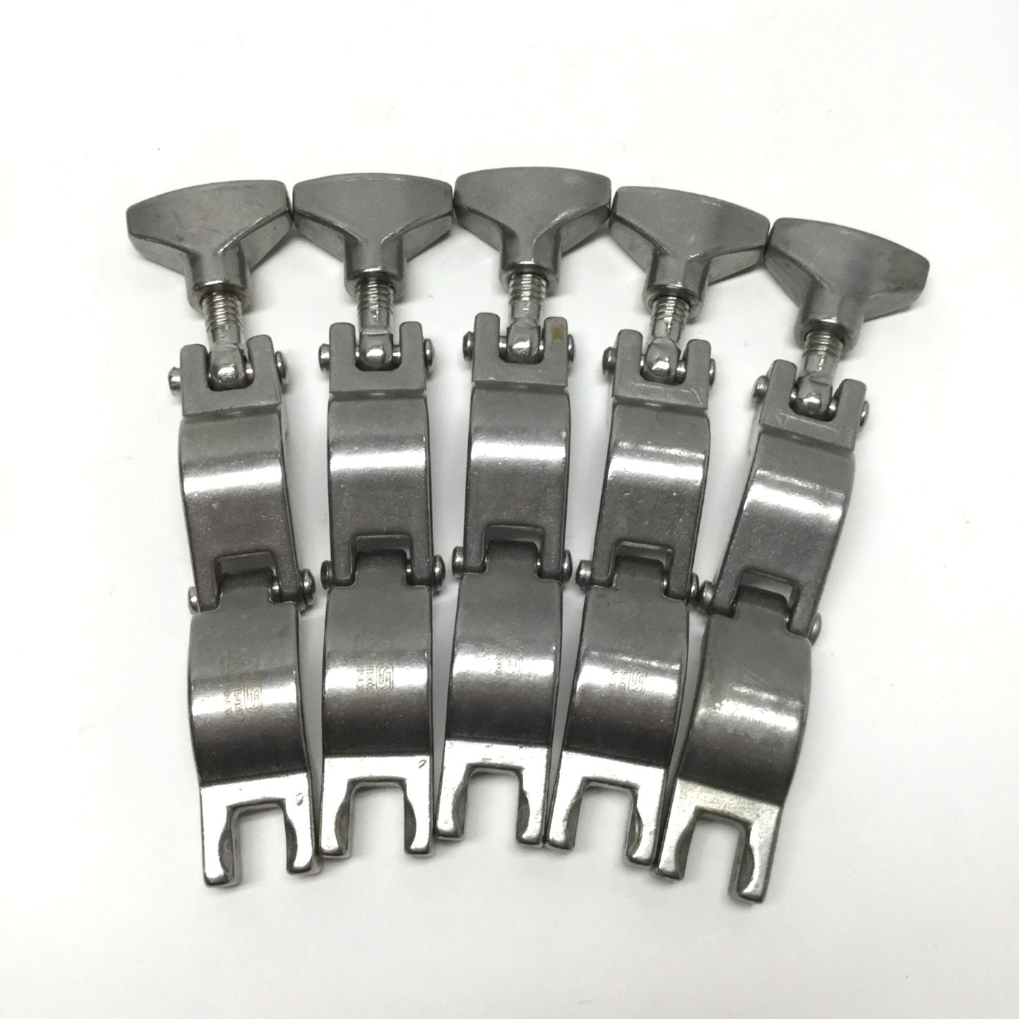 Used Lot of 5 3-A 63-03 Stainless Steel Heavy Duty Sanitary Tri-Clamp Fittings 3/4"