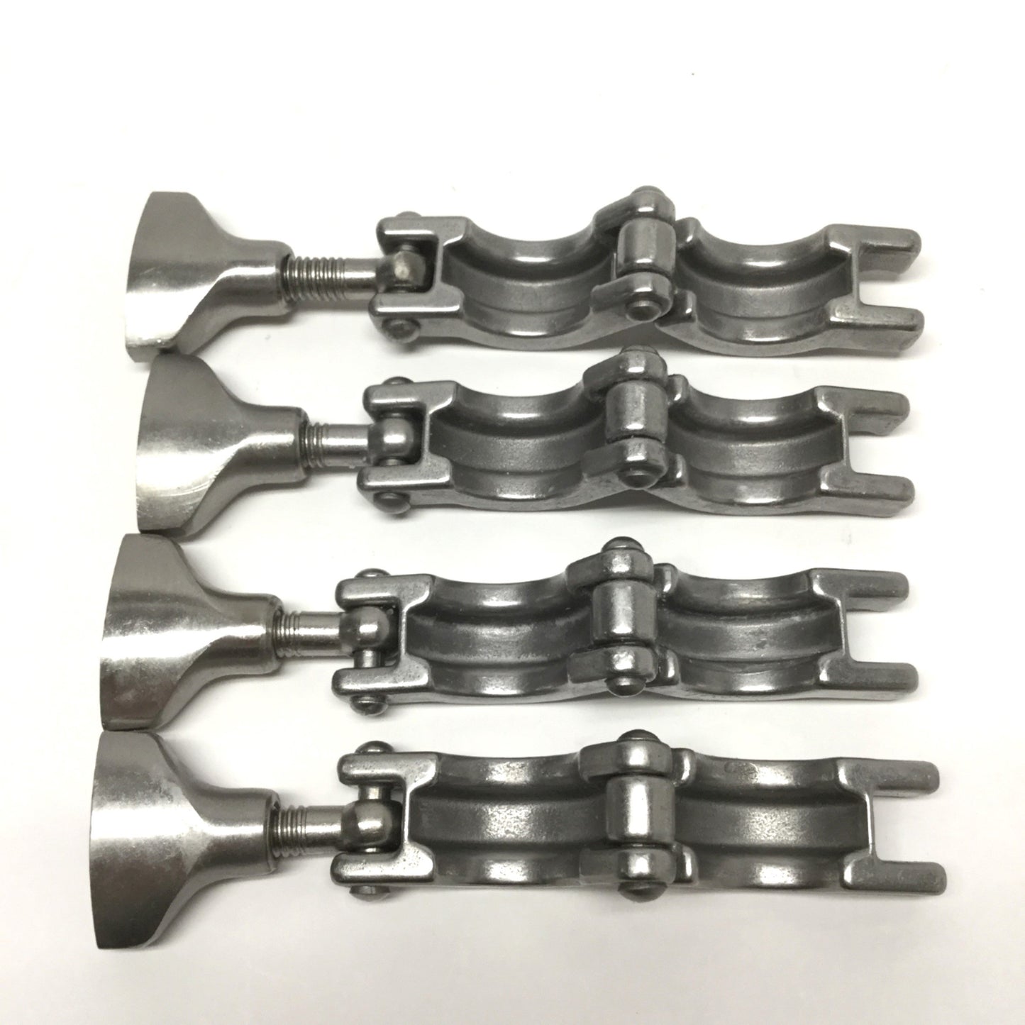 Used Lot of 4 Tri-Clover Stainless Steel Heavy Duty Sanitary Tri-Clamp Fittings 3/4"