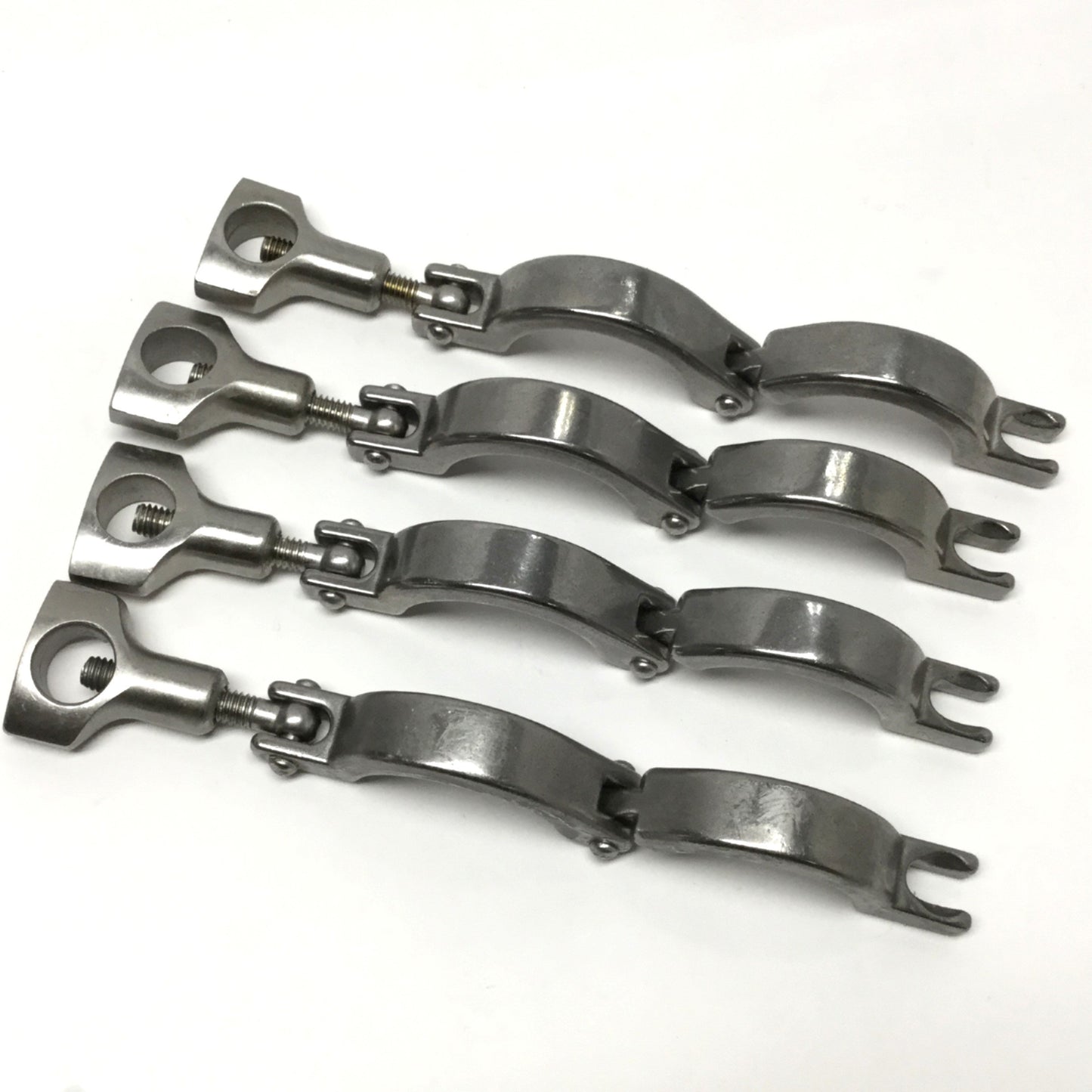 Used Lot of 4 Tri-Clover Stainless Steel Heavy Duty Sanitary Tri-Clamp Fittings 1.5"