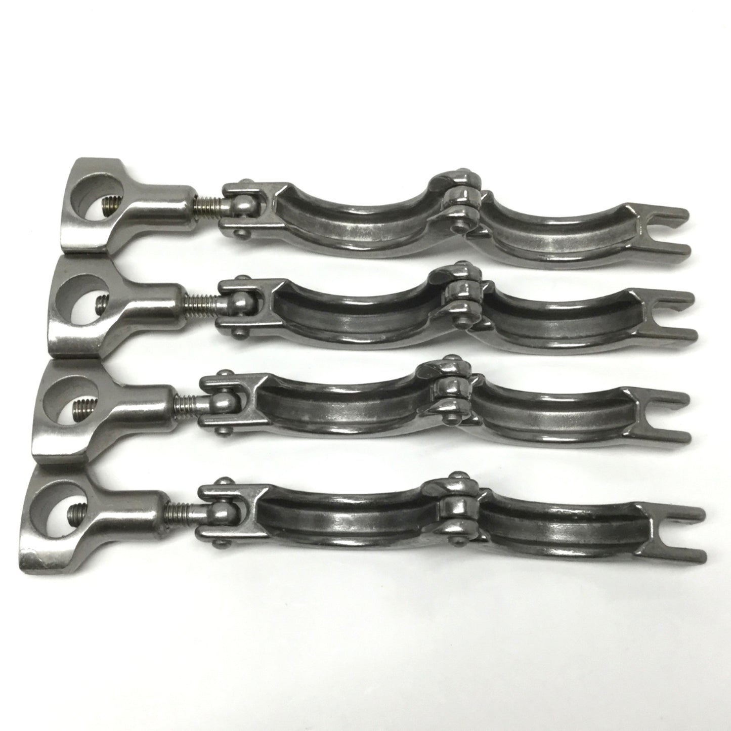 Used Lot of 4 Tri-Clover Stainless Steel Heavy Duty Sanitary Tri-Clamp Fittings 1.5"
