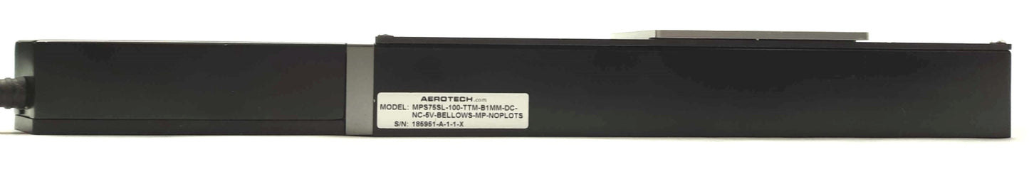 Used Aerotech MPS75SL-100-TTM-B1MM-DC DC Servo Screw Positioner 100mm Travel 1mm Lead
