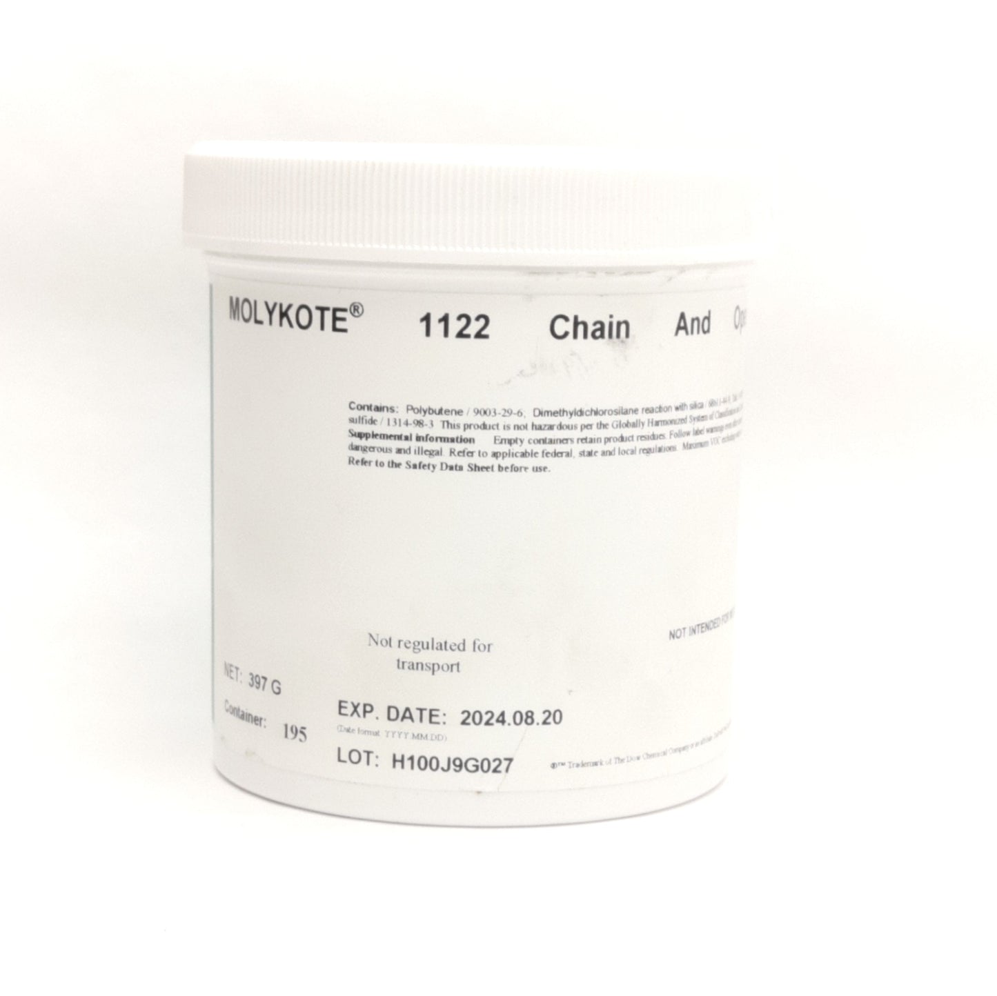 New DuPont 1122 Molykote Chain and Open Gear Grease, 397g, MoS2 & Gaphite