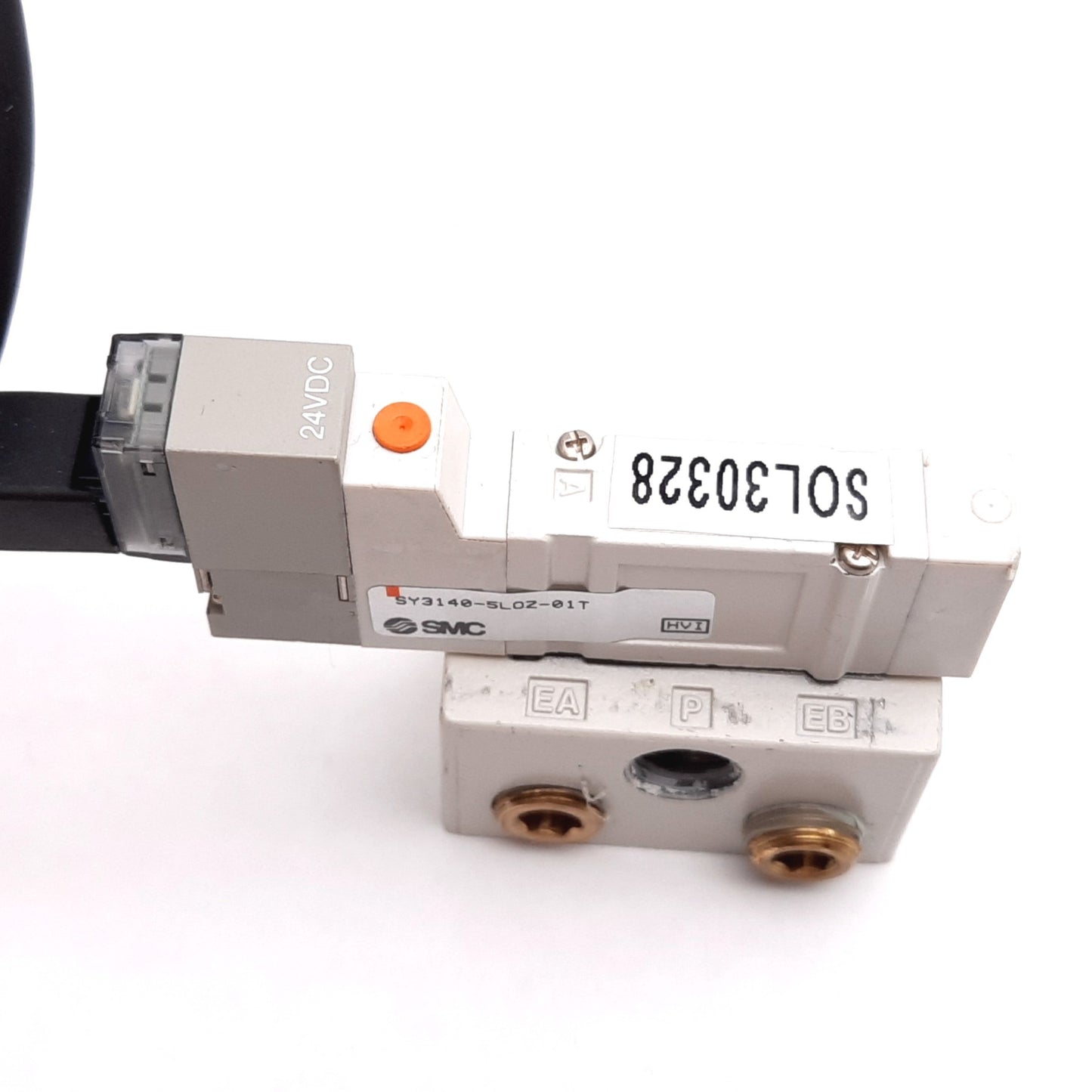 Used SMC SY3140-5LOZ-01T Solenoid Valve, 2-Position 5-Port, 24VDC, 0.7MPa, 1/8" NPT