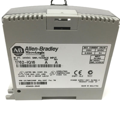Used Allen Bradley 1762-IQ16 MicroLogix Digital Input Module Card, 16-Point, 24VDC