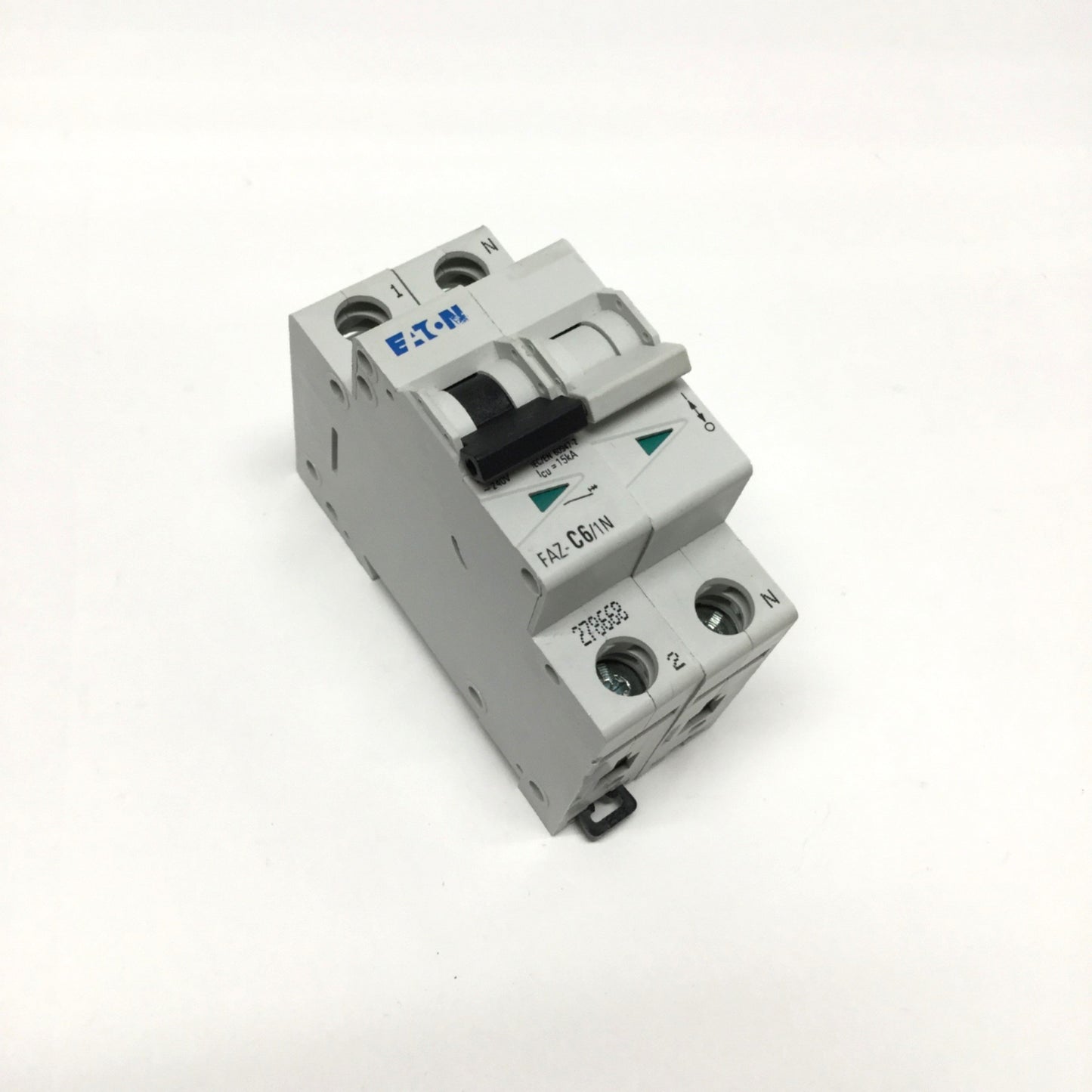 Used Eaton FAZ-C6/1N Circuit Breaker 1-Pole + Neutral, 6A 240VAC / 60VDC, C-Curve