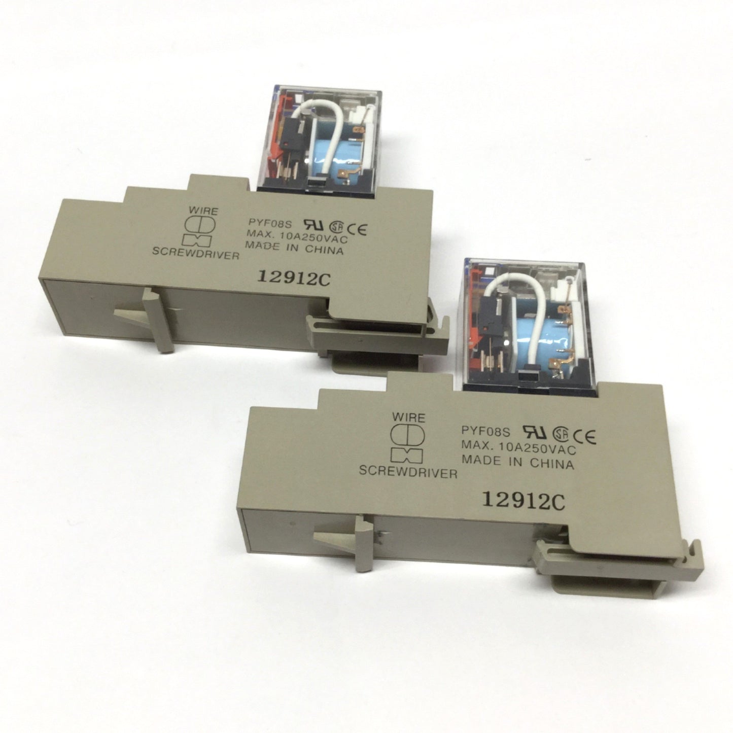 Used Lot of 2 Omron MY2IN-D2 Plug-In Relay DPDT 24VDC Coil, 250VAC 10A w/Socket Base