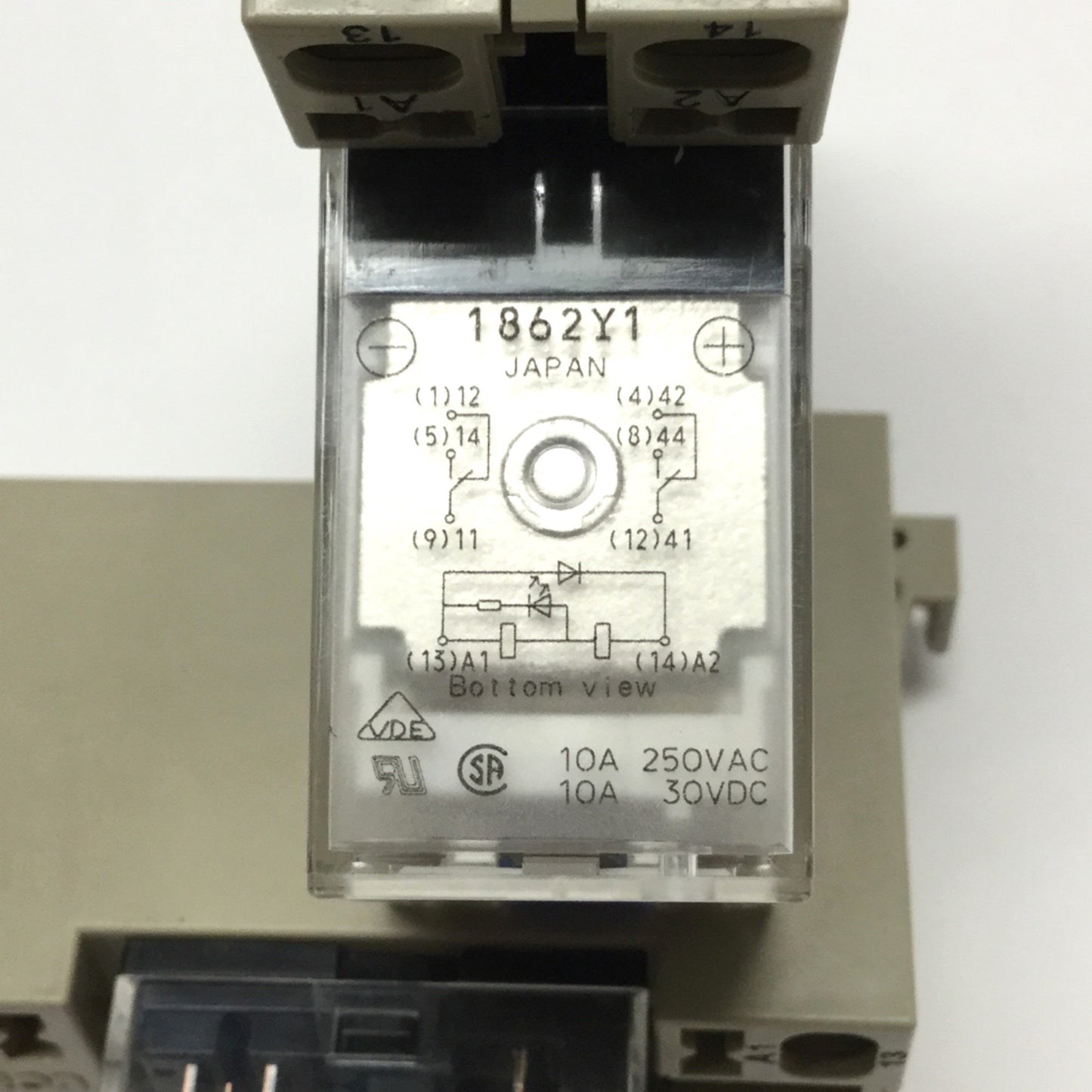 Used Lot of 2 Omron MY2IN-D2 Plug-In Relay DPDT 24VDC Coil, 250VAC 10A w/Socket Base