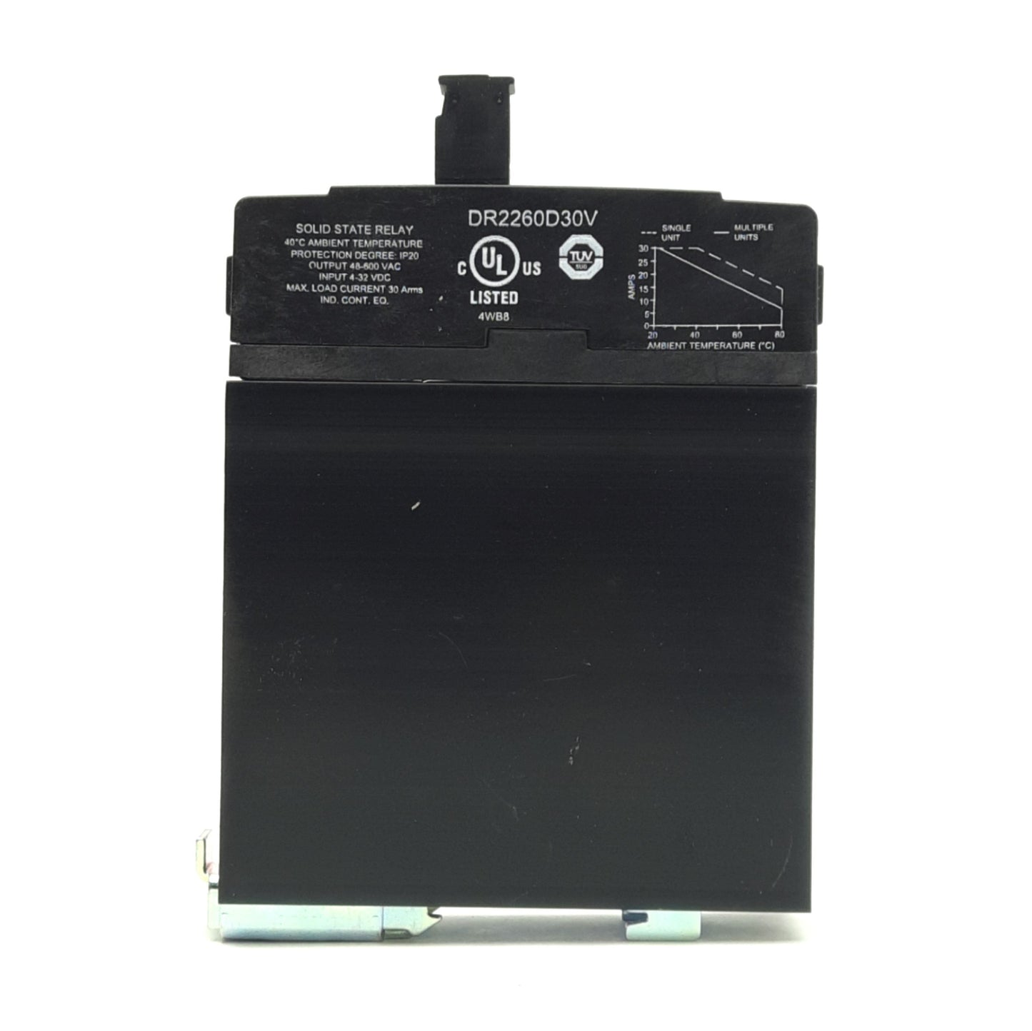 New Crydom DR2260D30V Solid State Relay, 4-32VDC Input, 48-600VAC Output, 30A
