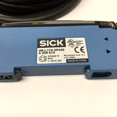 Used Sick WLL170-2P430 Fiber Optic Sensor 10-30VDC, PNP, 0-160mm/700mm Range