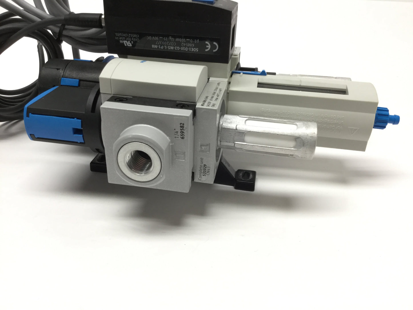 Used Festo MS4 Filter/Regulator w/ Pressure Switch, Shut-Off & Soft Start Valve, G1/4