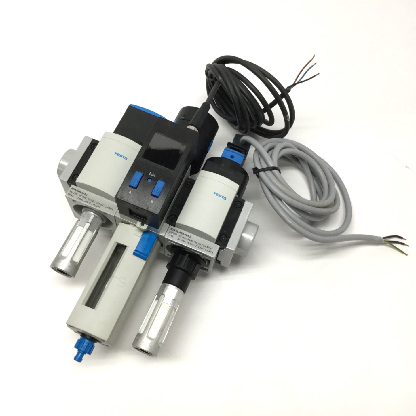 Used Festo MS4 Filter/Regulator w/ Pressure Switch, Shut-Off & Soft Start Valve, G1/4