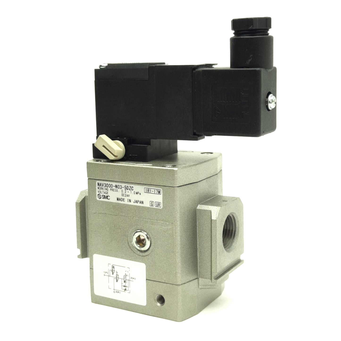 New SMC NAV3000-N03-5DZC Pneumatic Soft Start Valve 24VDC 0.2-1.0MPa 3/8" NPT