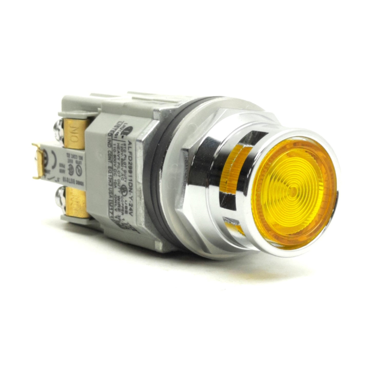 New IDEC ALFD29911DN-Y-24V 30mm Pushbutton Illuminated Yellow 600V 10A, 1NO-1NC