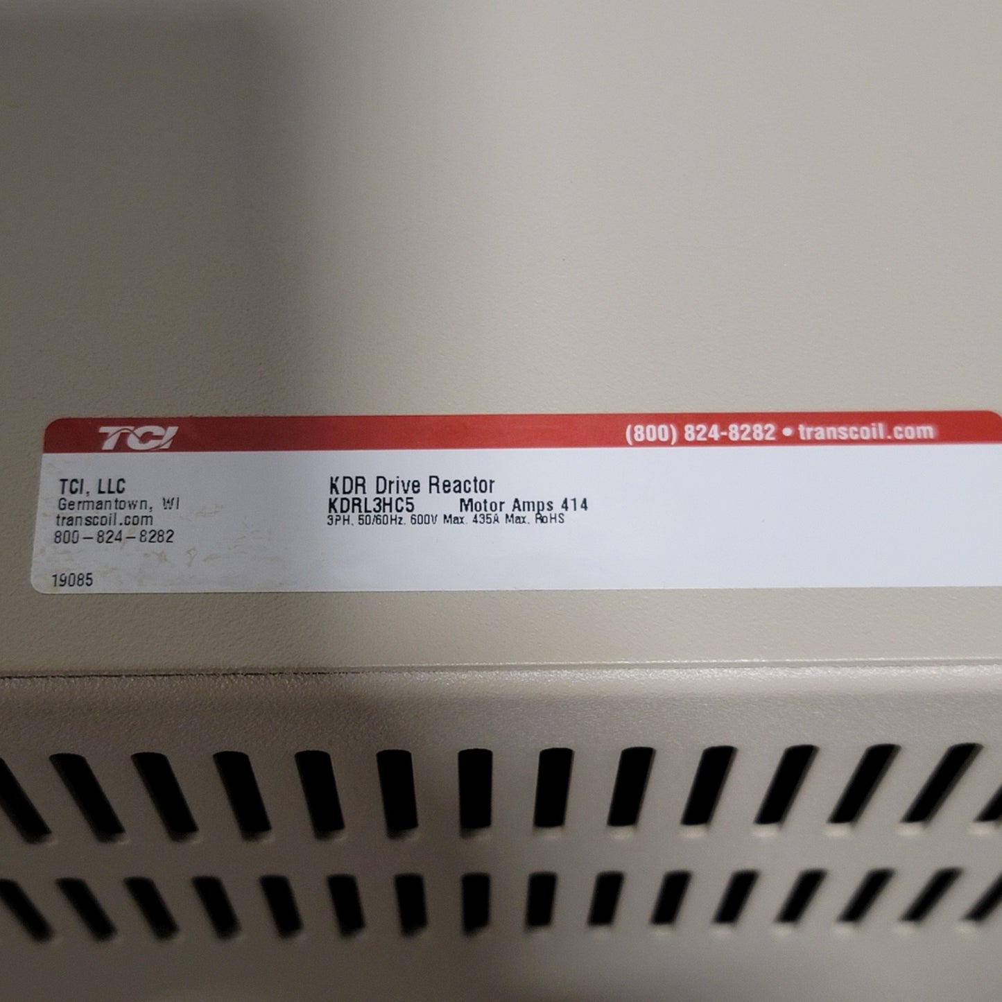 New TCI KDRL3HC5 KDR Series Drive Reactor 400-480VAC 3-Ph 435A 350HP 20" x 16" x 19"