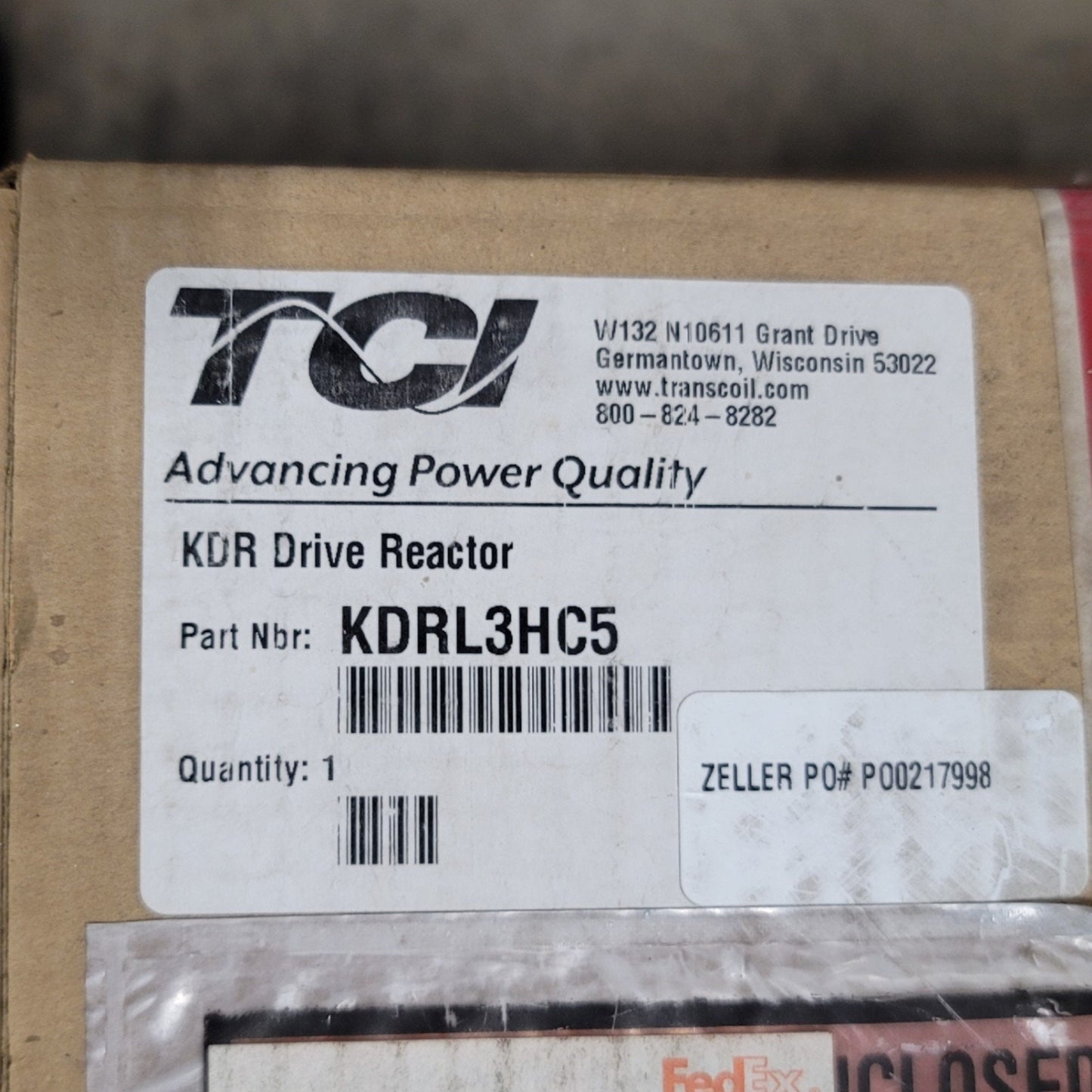 New TCI KDRL3HC5 KDR Series Drive Reactor 400-480VAC 3-Ph 435A 350HP 20" x 16" x 19"