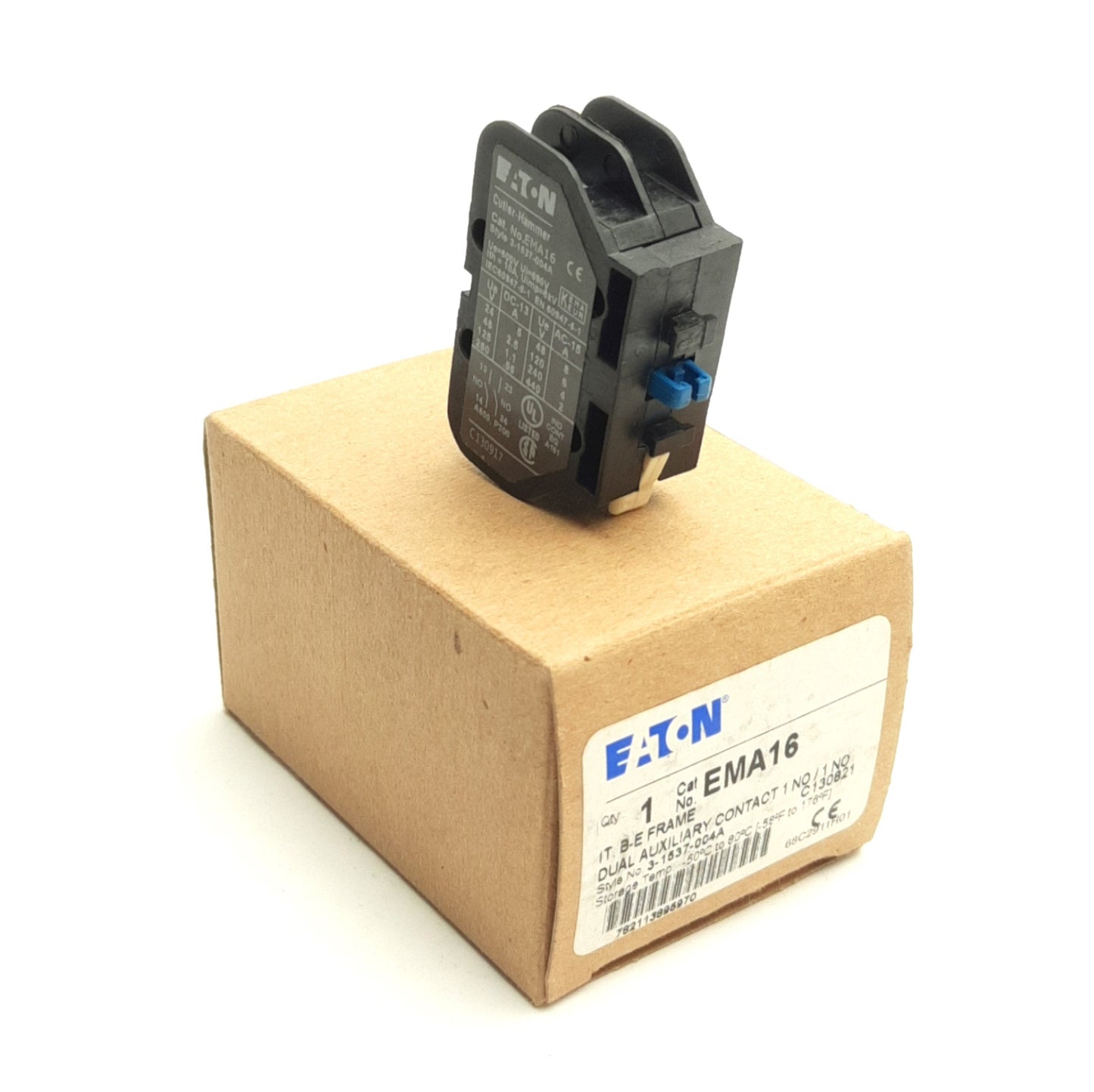 New Eaton EMA16 Freedom NEMA Auxiliary Contact Block, 2 Normally Open, 3-1537-004A