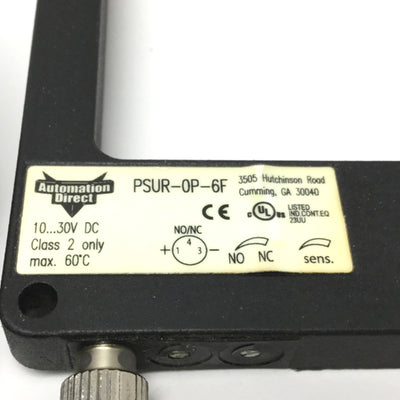Used AutomationDirect PSUR-0P-6F Photoelectric Fork Sensor Thru-Beam 80mm Slot PNP