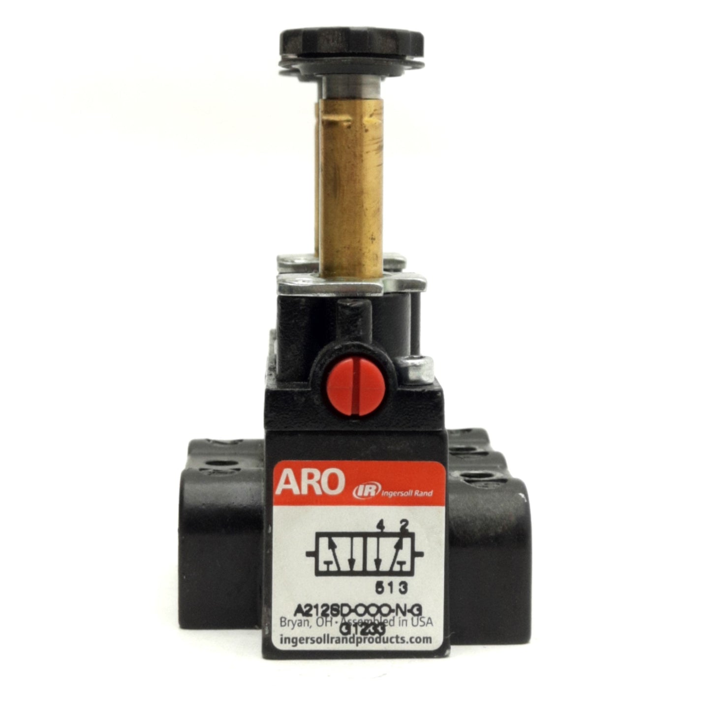 Used ARO A212SD-000-N-G Solenoid Air Control Valve, 4-Way 2-Position, 1/4" NPTF